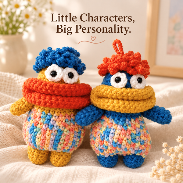 Crochet Monster Key Pouch – Colourful Big-Mouth Mini Case