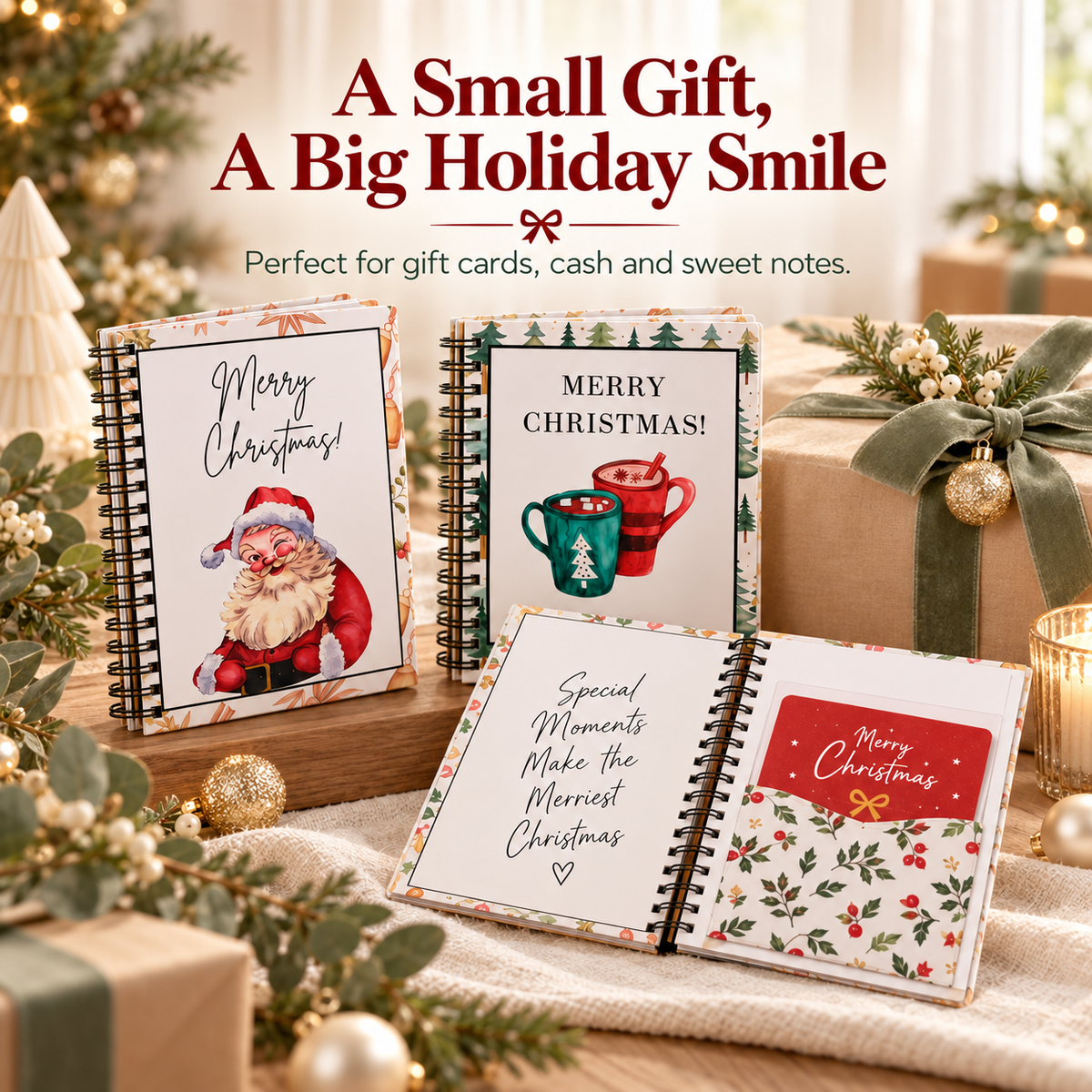 A Little Book of Christmas Surprises – Gift Card, Cash & Note Keepsake Book Main image