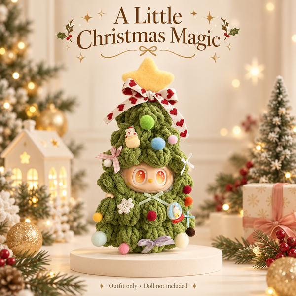Christmas Tree Doll Outfit – Festive Star & Bow Costume