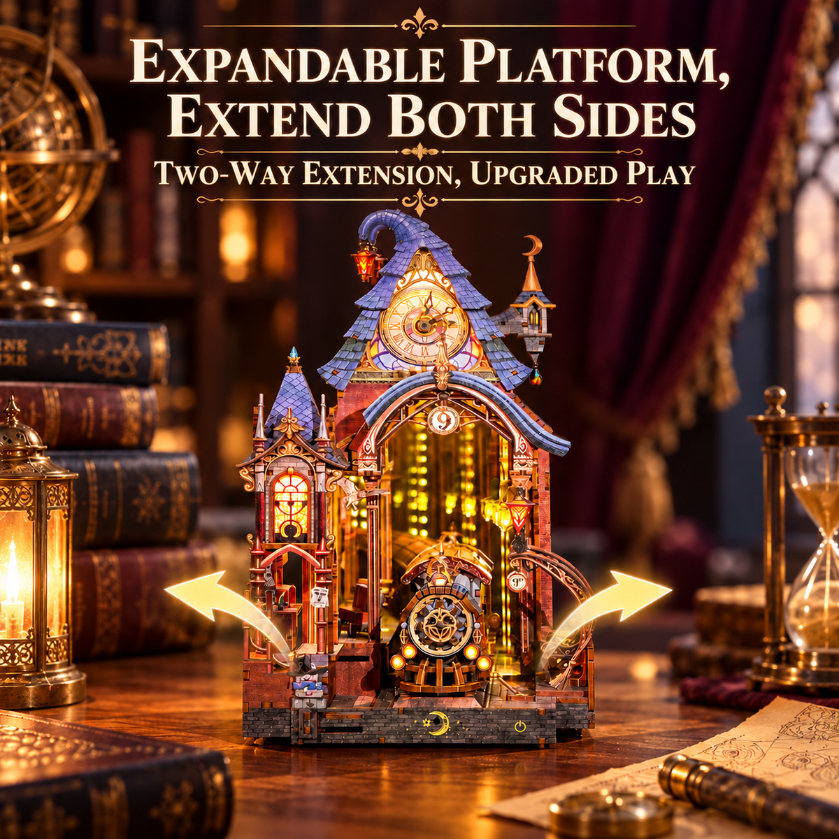 Magic Platform DIY Book Nook Kit with Lights, Expandable Platform and Endless Mirror Tunnel Main image