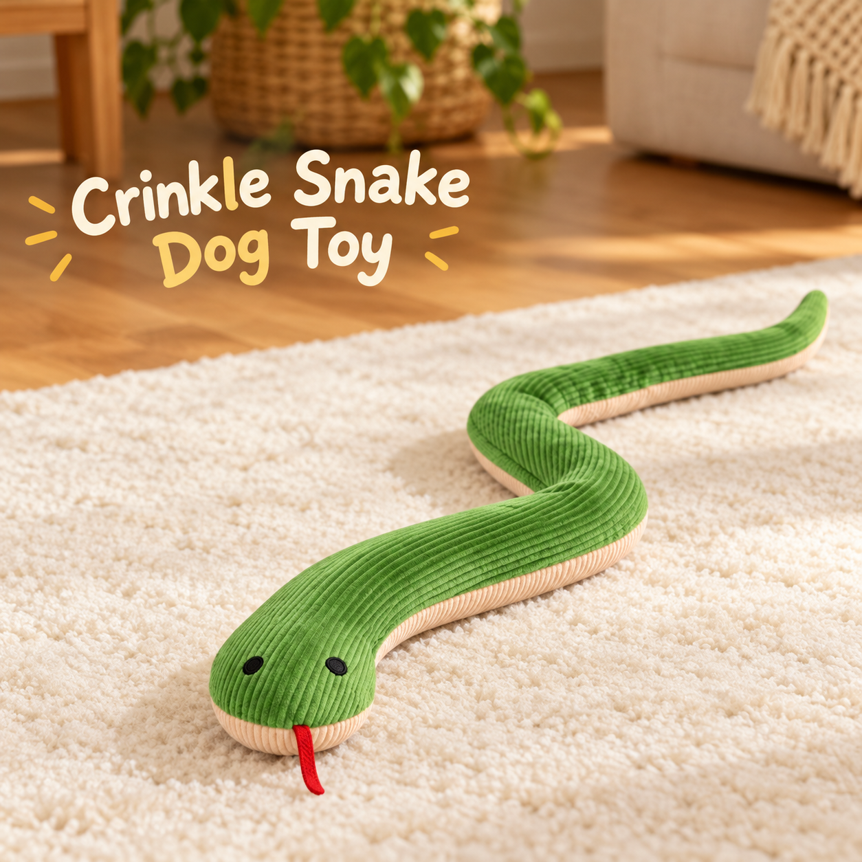 Crinkle Snake Dog Toy – Soft Plush Playmate Secondary image