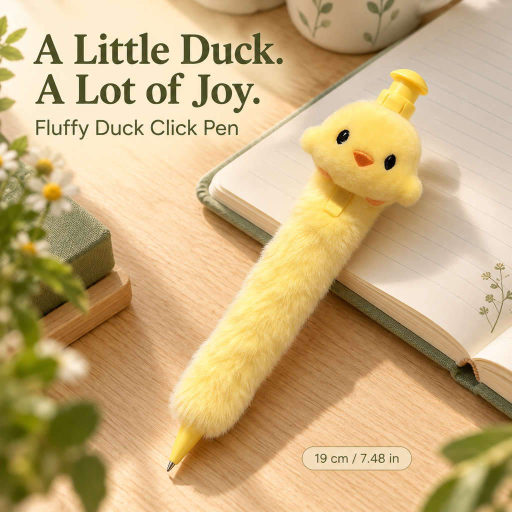 Fluffy Duck Click Pen — A Little Joy for Your Desk