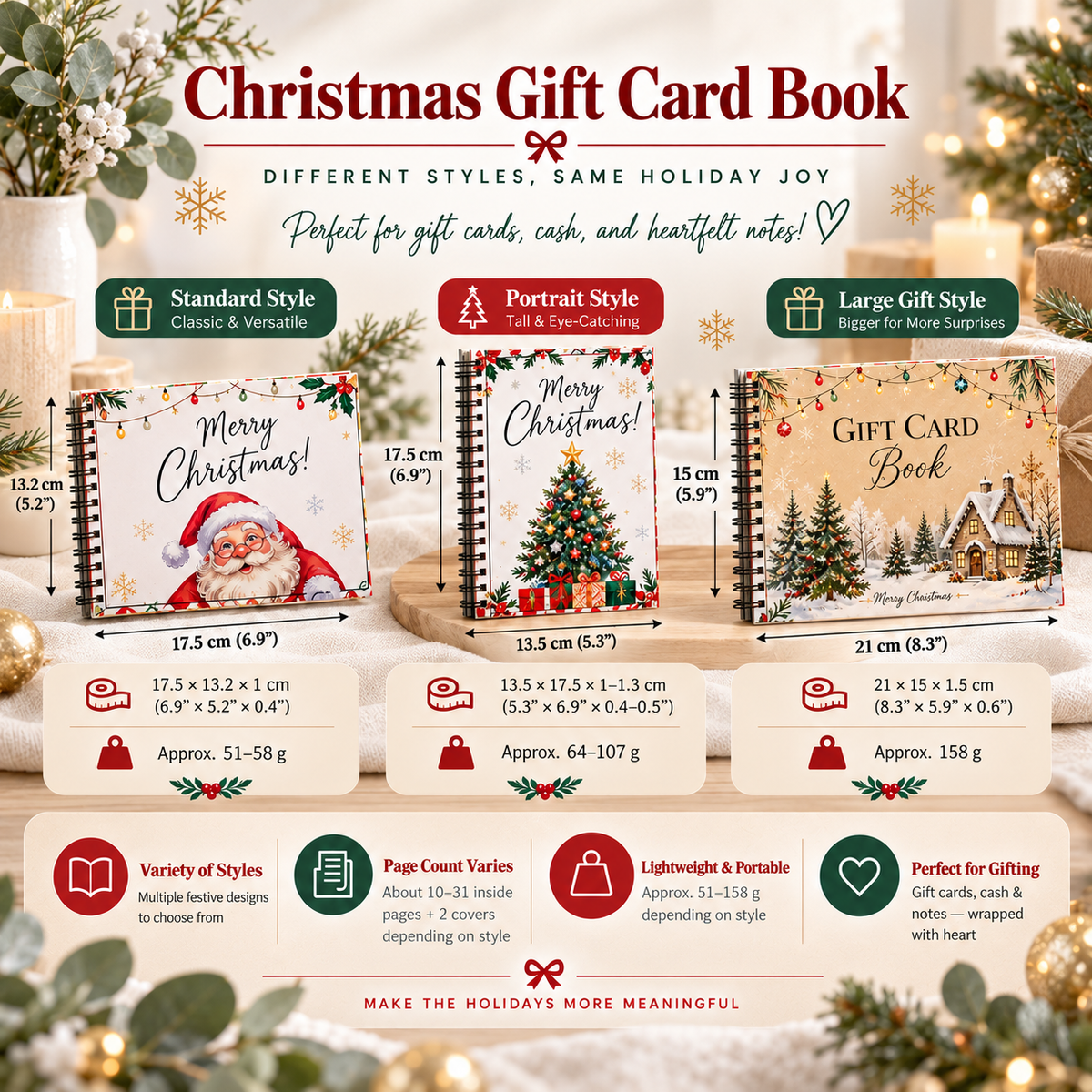 A Little Book of Christmas Surprises – Gift Card, Cash & Note Keepsake Book