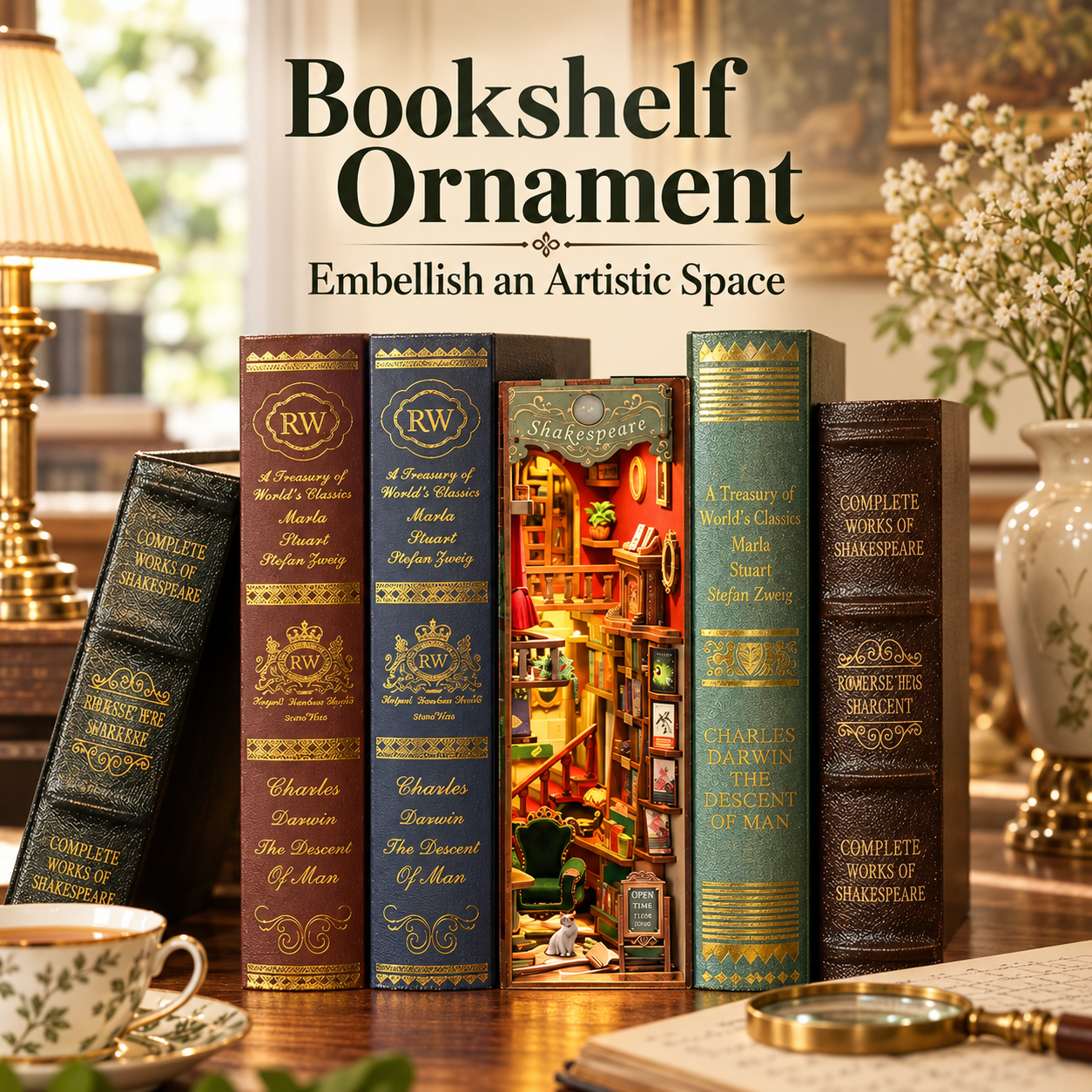 Left Bank Bookstore DIY Book Nook Kit with Sensor LED Light Secondary image