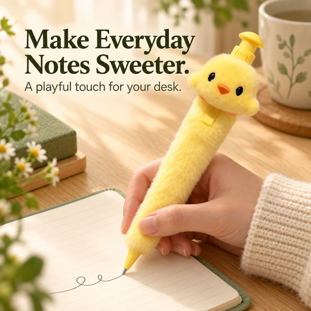 Fluffy Duck Click Pen — A Little Joy for Your Desk