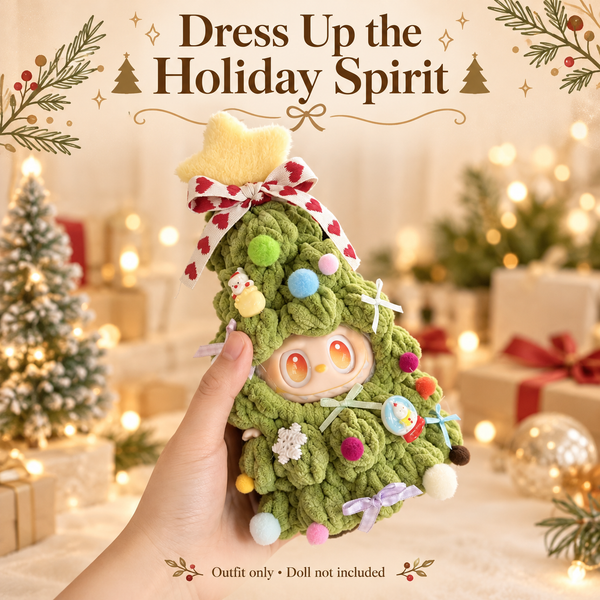 Christmas Tree Doll Outfit – Festive Star & Bow Costume