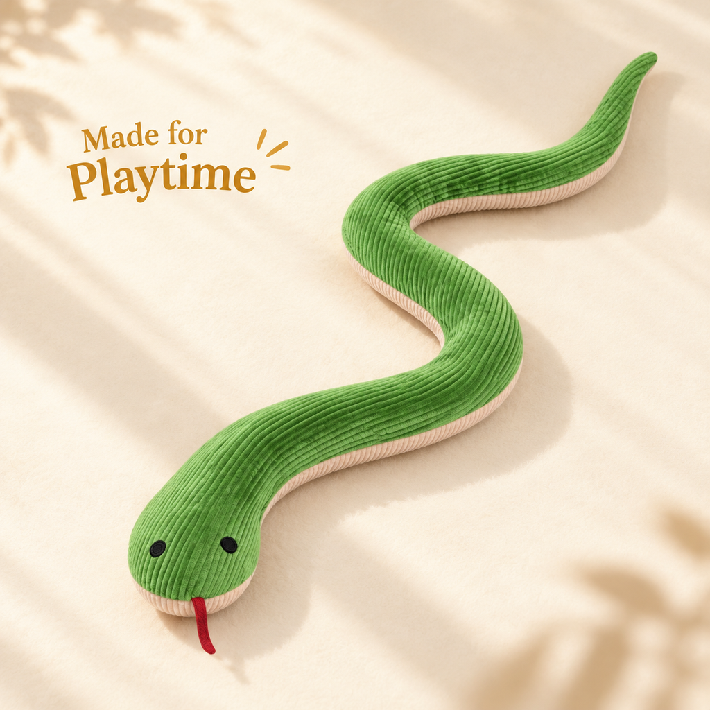 Crinkle Snake Dog Toy – Soft Plush Playmate