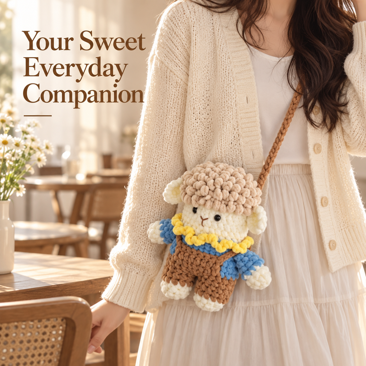 Crochet Lamb Crossbody Bag – Cute Mini Shoulder Bag Secondary image