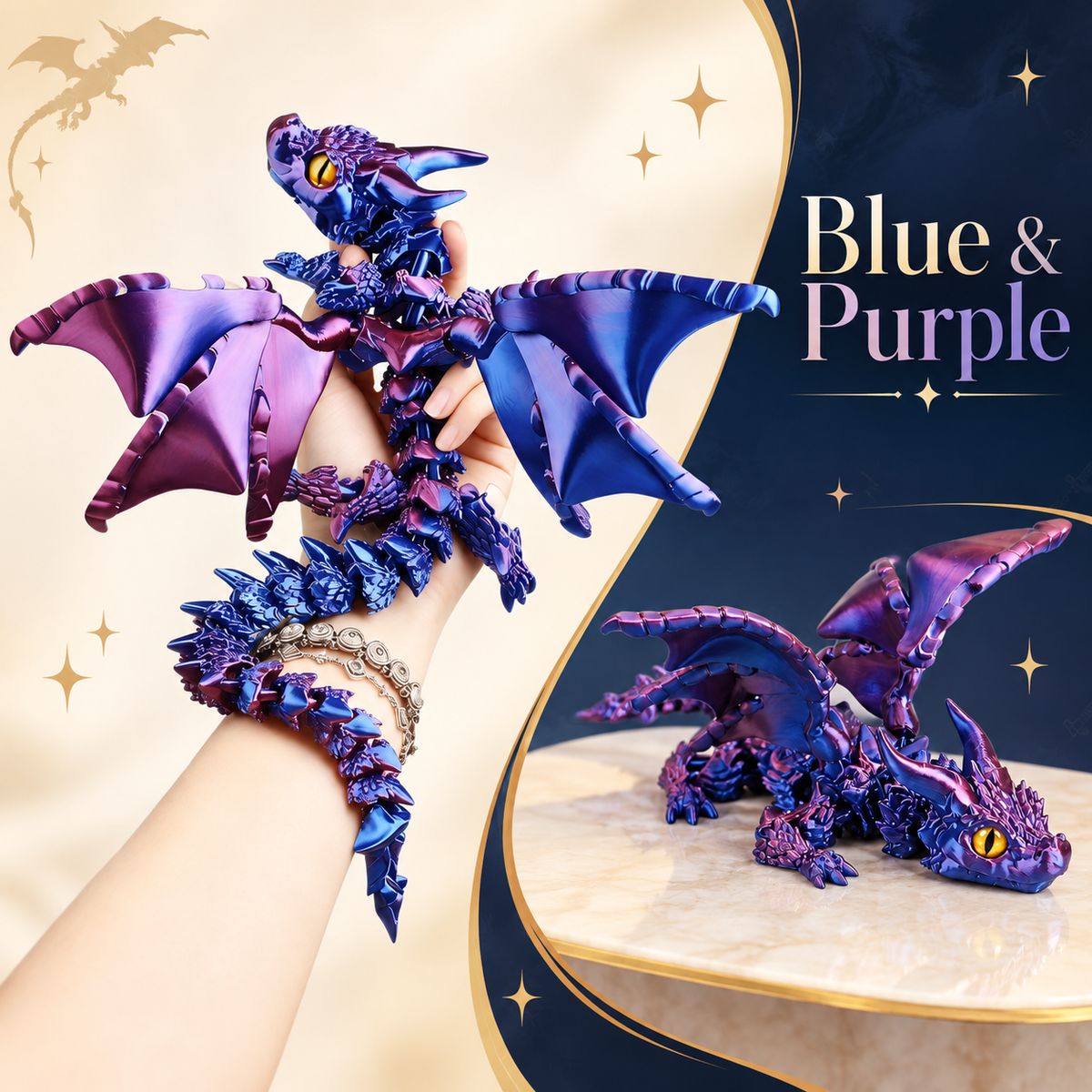 Articulated Dragon Figure – 3D Printed with Movable Wings