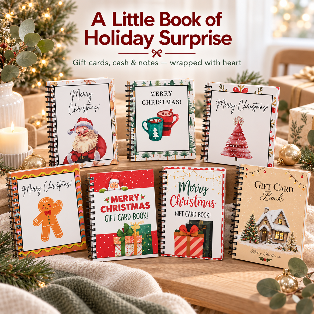 A Little Book of Christmas Surprises – Gift Card, Cash & Note Keepsake Book