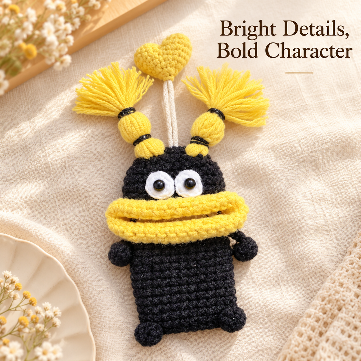 Crochet Monster Key Pouch – Colourful Big-Mouth Mini Case
