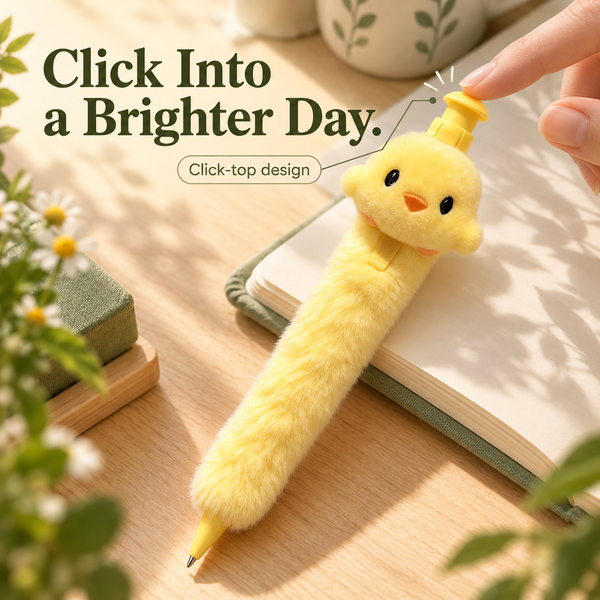 Fluffy Duck Click Pen — A Little Joy for Your Desk