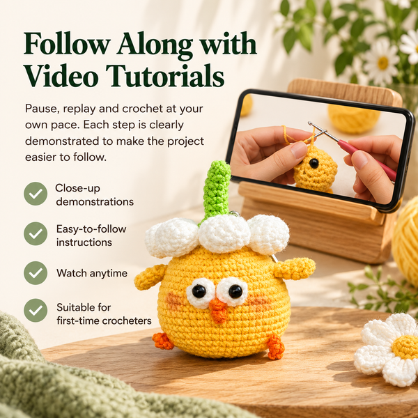 Bloomy Chick Crochet Kit – Beginner-Friendly DIY Craft Set
