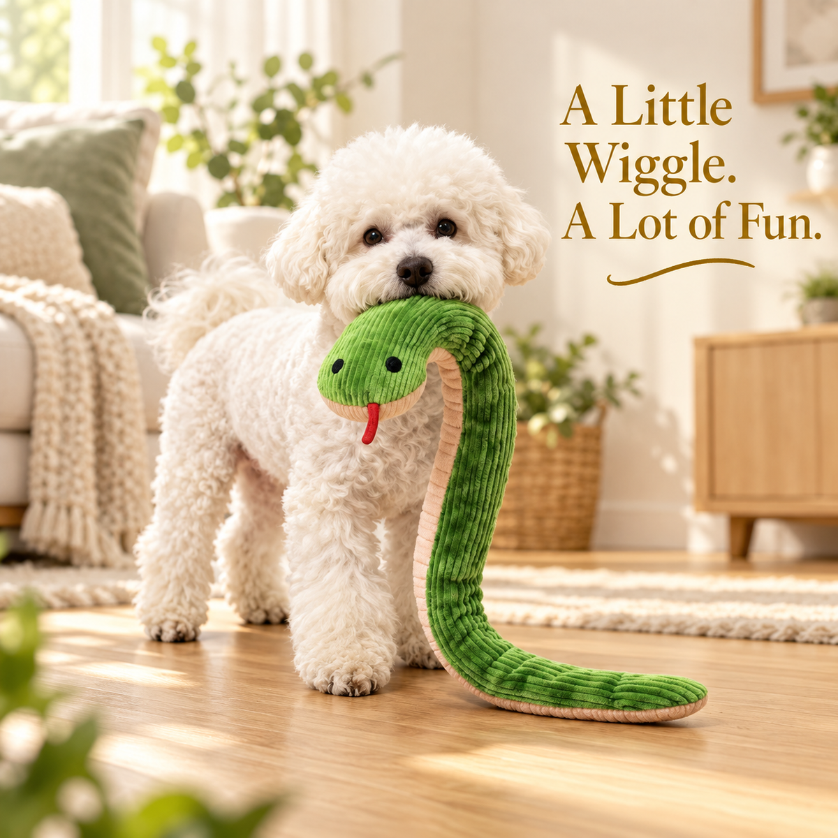 Crinkle Snake Dog Toy – Soft Plush Playmate Main image