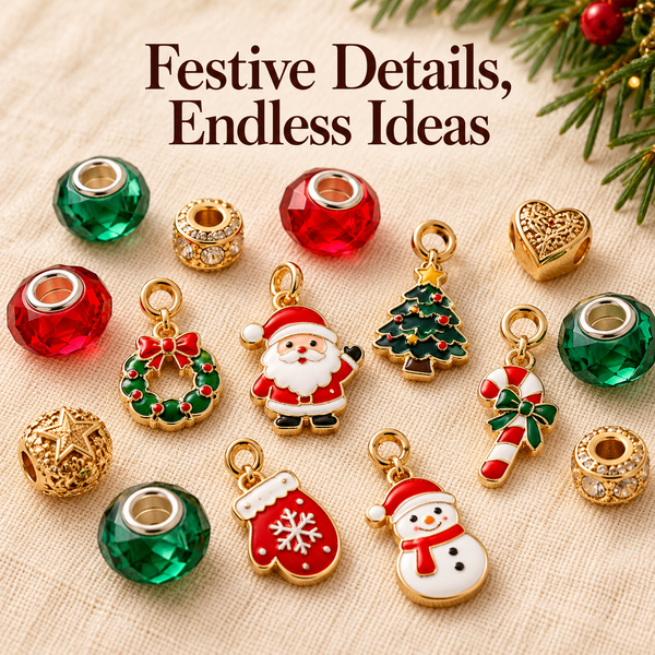 Christmas Charm Bracelet Making Kit with Jewelry Storage Case