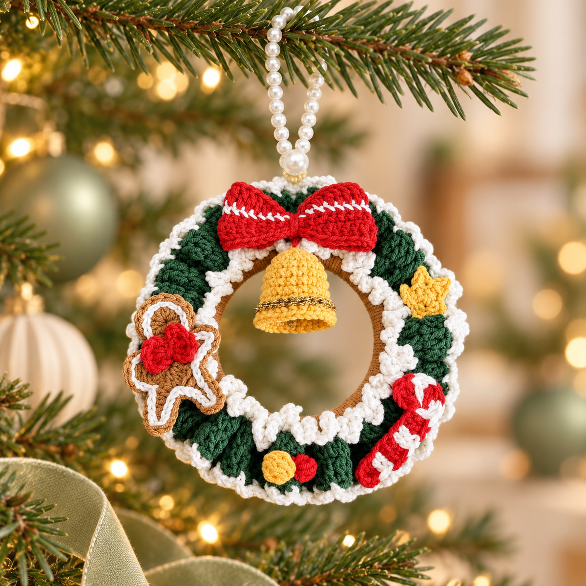 Christmas Wreath DIY Crochet Kit with Video Tutorials
