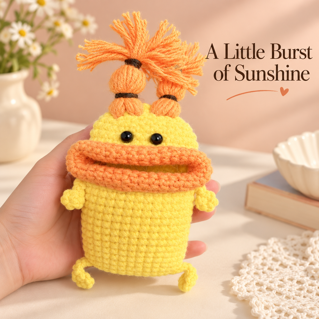 Crochet Monster Key Pouch – Colourful Big-Mouth Mini Case