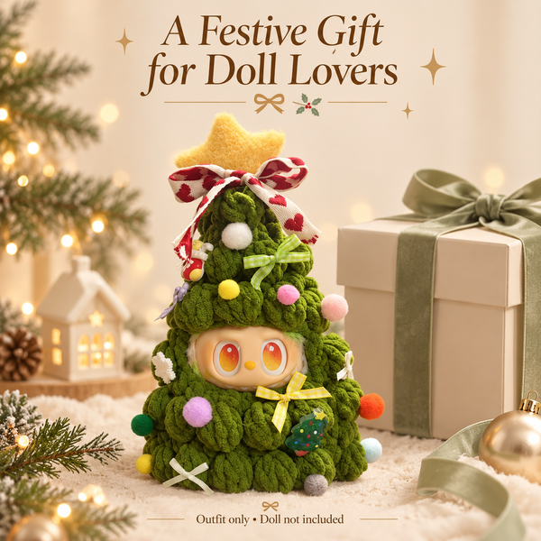 Christmas Tree Doll Outfit – Festive Star & Bow Costume