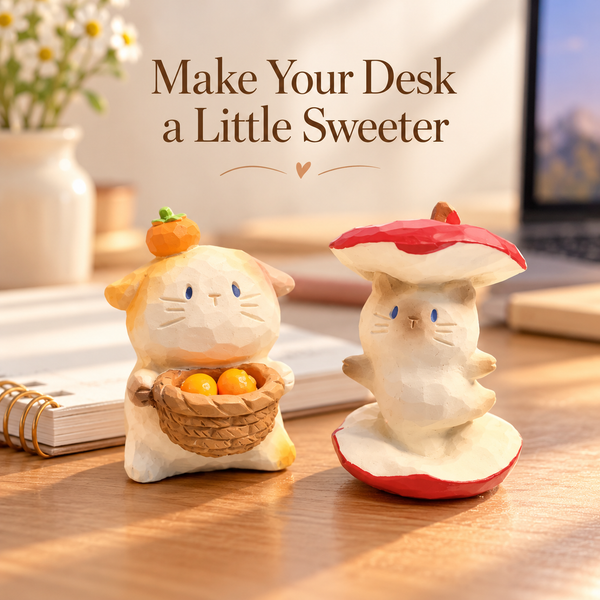 Fruit Cat Figurines – Cute Mini Desk Decor