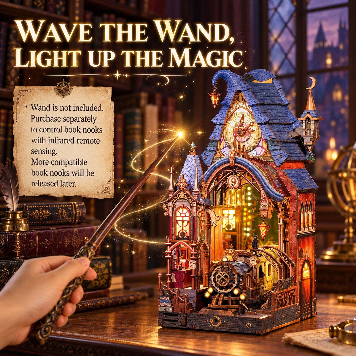 Magic Platform DIY Book Nook Kit with Lights, Expandable Platform and Endless Mirror Tunnel