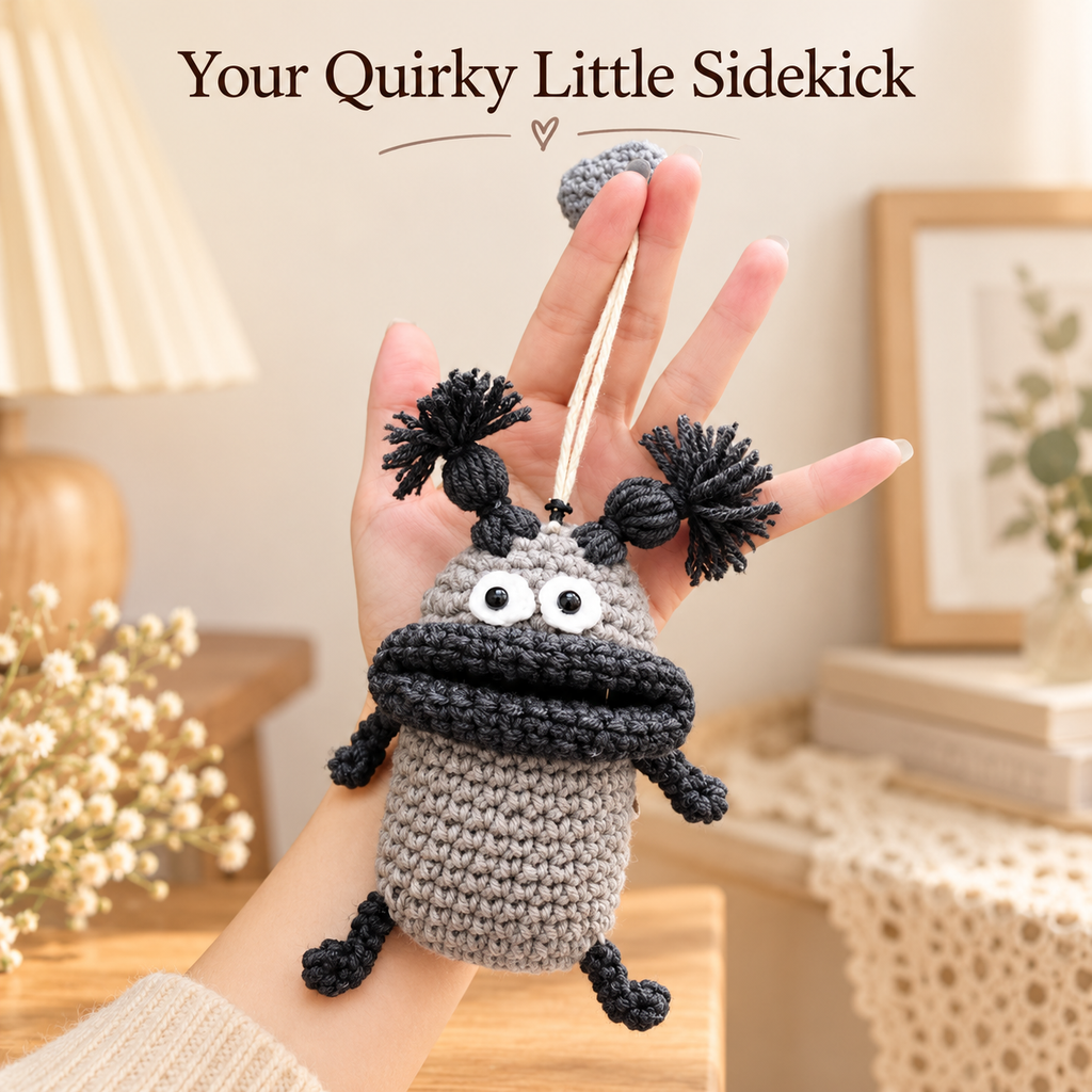 Crochet Monster Key Pouch – Colourful Big-Mouth Mini Case