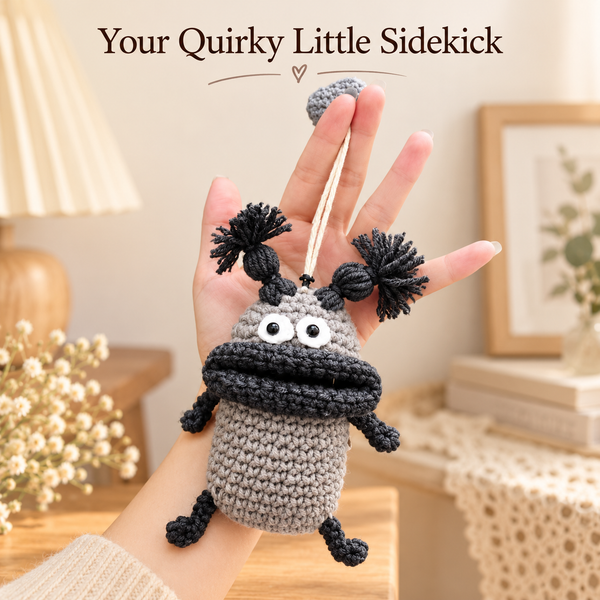 Crochet Monster Key Pouch – Colourful Big-Mouth Mini Case