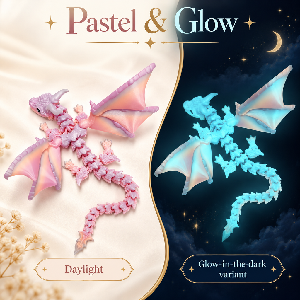 Articulated Dragon Figure – 3D Printed with Movable Wings