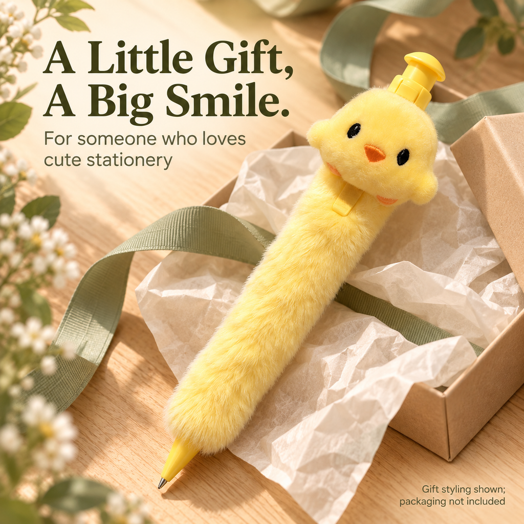 Fluffy Duck Click Pen — A Little Joy for Your Desk