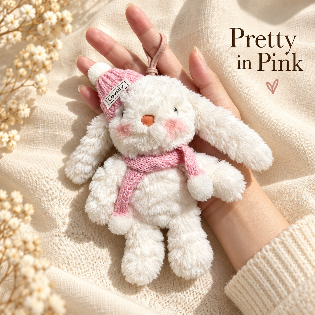 Lop-Eared Bunny Plush Bag Charm – Cute Outfit Collection