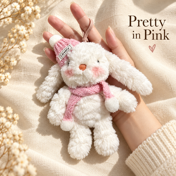 Lop-Eared Bunny Plush Bag Charm – Cute Outfit Collection