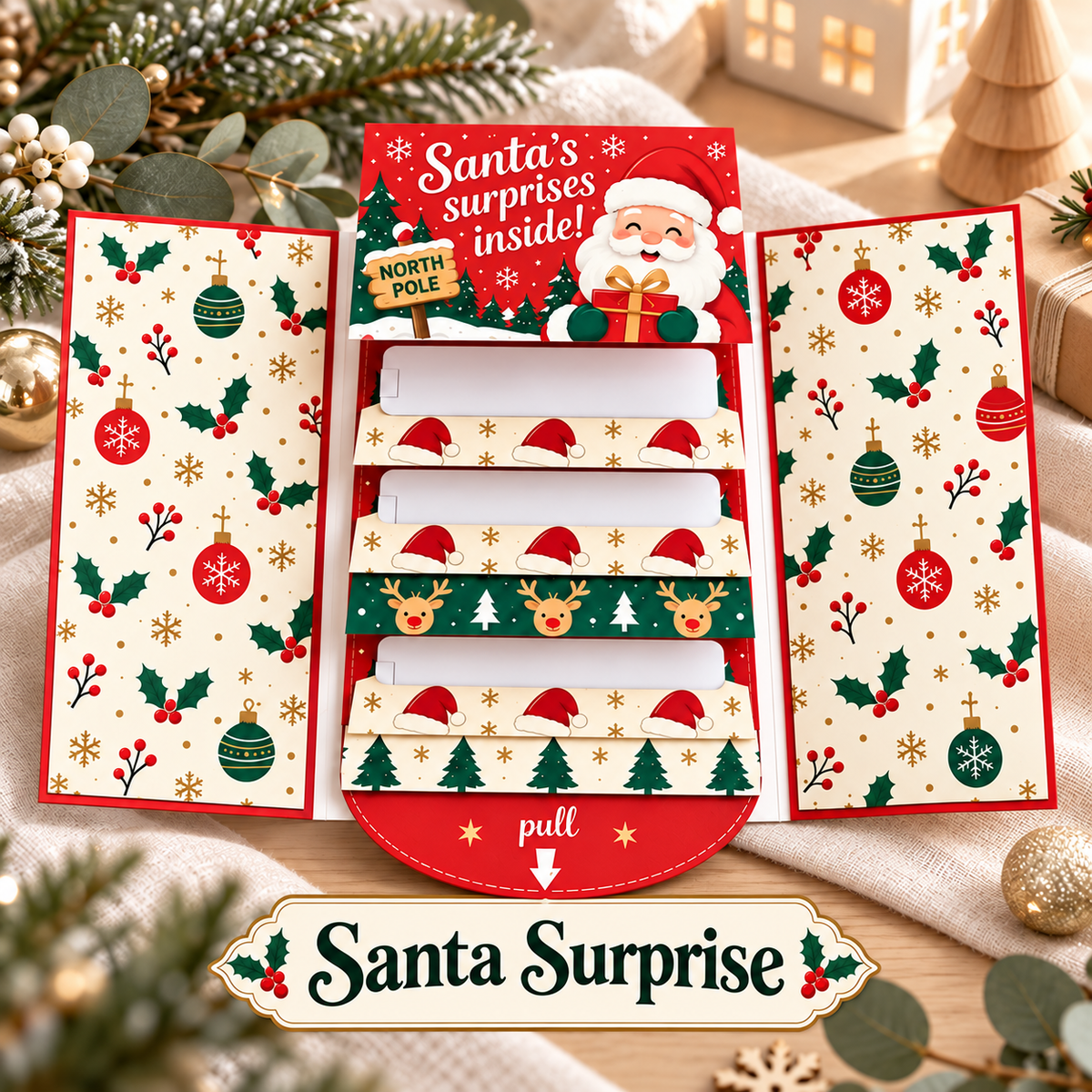 Christmas Pull-Tab Gift Card Holder – A Magical Holiday Surprise Booklet