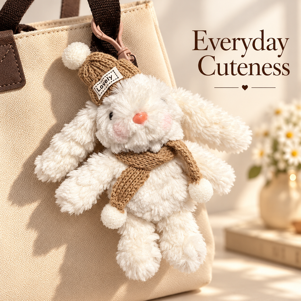 Lop-Eared Bunny Plush Bag Charm – Cute Outfit Collection