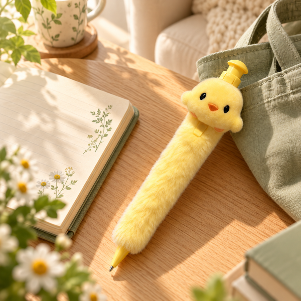 Fluffy Duck Click Pen — A Little Joy for Your Desk