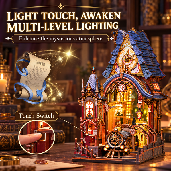 Magic Platform DIY Book Nook Kit with Lights, Expandable Platform and Endless Mirror Tunnel