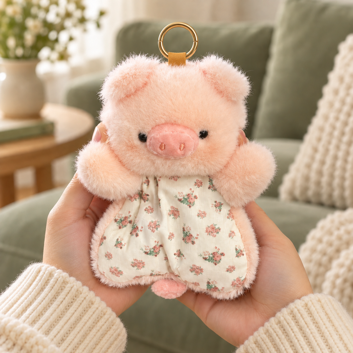 Animal Plush Keychain & Bag Charm — Lamb, Bunny, Fox & Pig