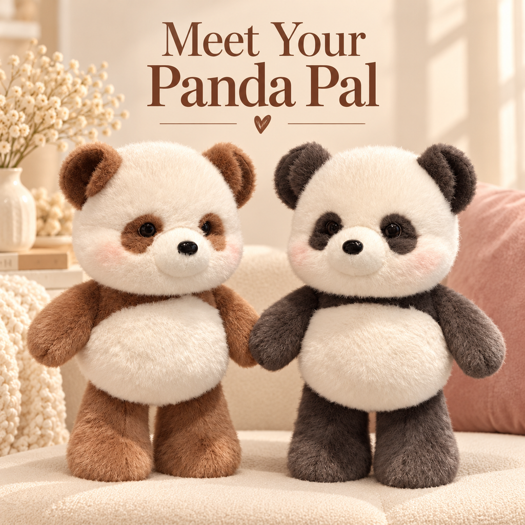 Panda Plush Toy – Cute Stuffed Animal in Classic & Brown