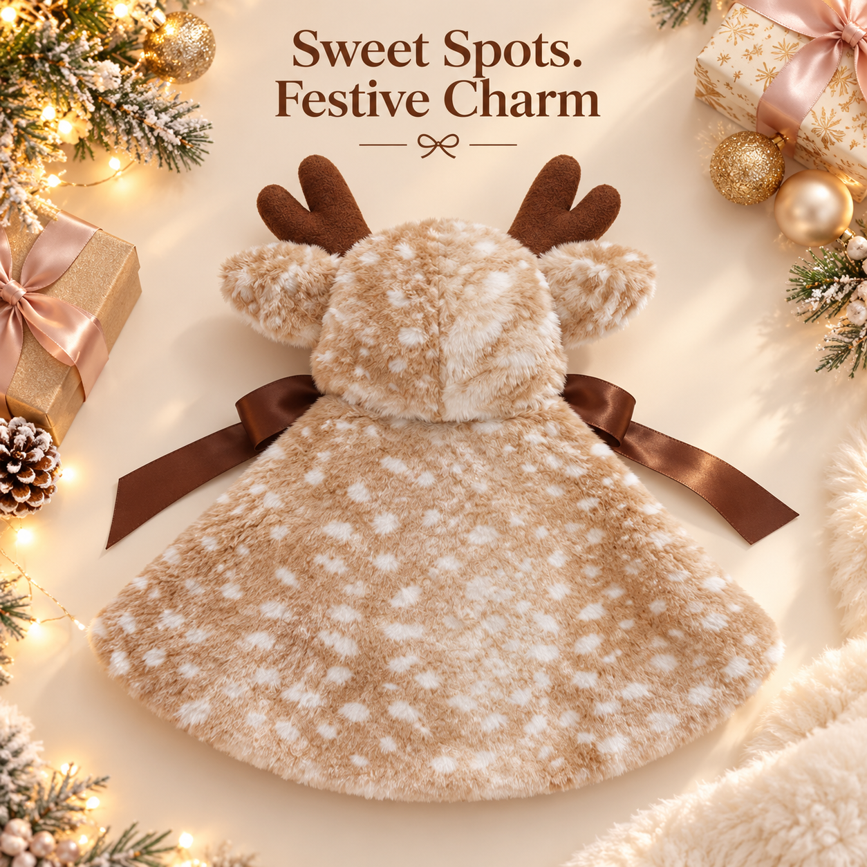 Christmas Reindeer Pet Cape – Hooded Costume for Cats & Small Dogs Secondary image