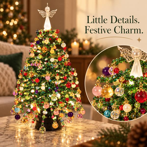 DIY Beaded Christmas Tree Kit with Angel Topper