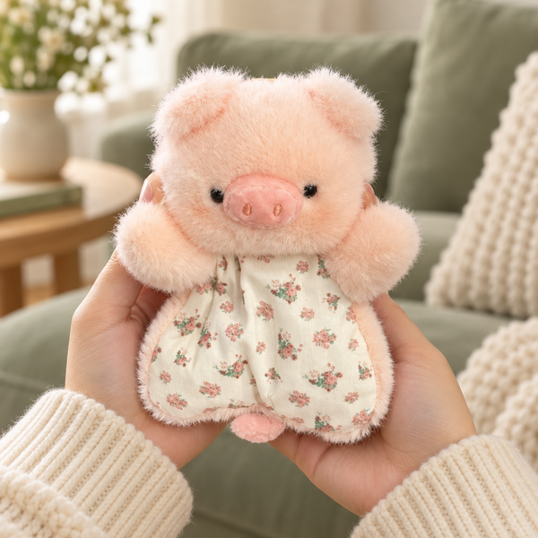 Animal Plush Keychain & Bag Charm — Lamb, Bunny, Fox & Pig